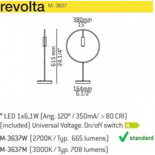 REVOLTA TABLE LAMP M-3637 BY ESTILUZ