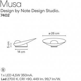 MUSA TABLE LAMP 7402 BY VIBIA