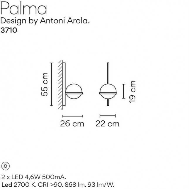 PALMA APPLIQUE 3710 DE VIBIA