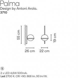 PALMA WALL LAMP 3710 BY VIBIA