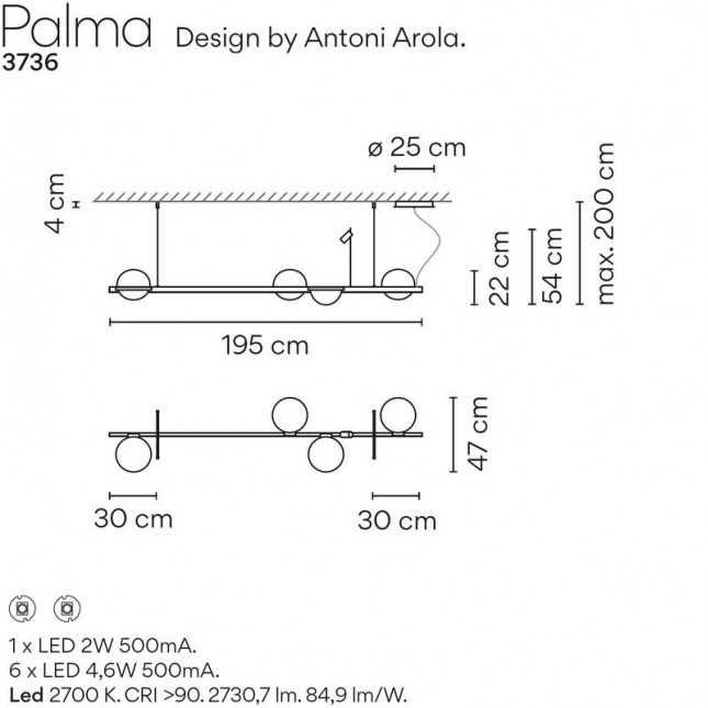 PALMA LAMP 3736 BY VIBIA