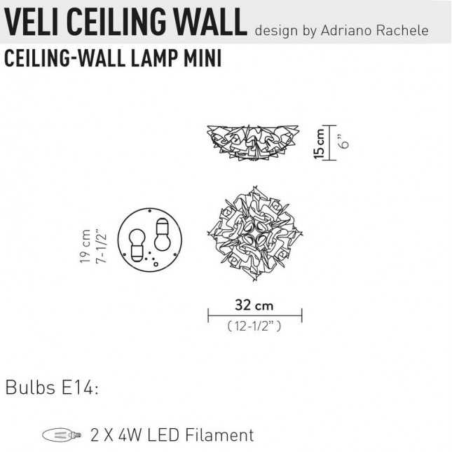 VELI CEILING / WALL GOLD, SILVER AND COPPER BY SLAMP