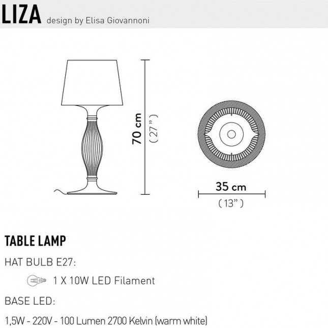 LIZA TABLE LAMP BY SLAMP