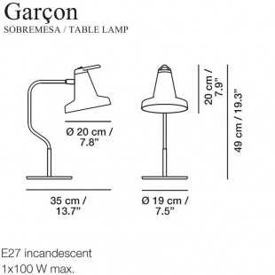 GARÇON LAMPE DE TABLE DE CARPYEN