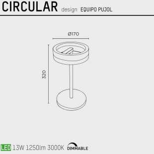 CIRCULAR TABLE LAMP BY PUJOL ILUMINACION