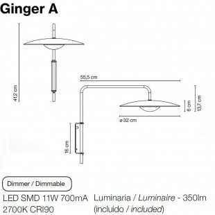 GINGER WALL LAMP BY MARSET