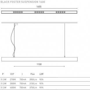 BLACK FOSTER SUSPENSION 1600 BY ARKOS LIGHT