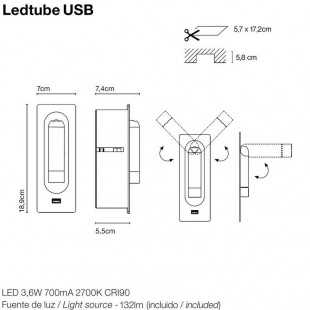 Veroorloven schieten String string Wall lamp Ledtube USB of Marset for shop online and free shipping