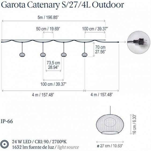 GAROTA CATENARY S/27/4L OUTDOOR BY BOVER