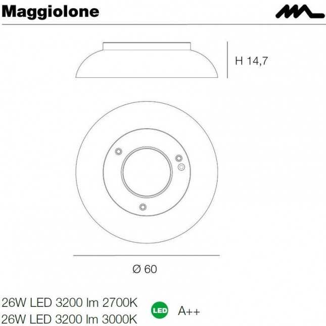 MAGGIOLONE CEILING LAMP BY MARTINELLI LUCE