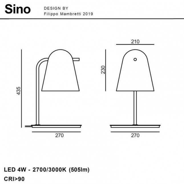 SINO TABLE LAMP BY PRANDINA
