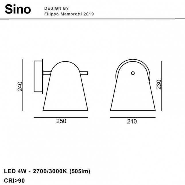 SINO WALL LAMP BY PRANDINA