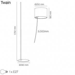 TWAIN FLOOR LAMP BY MILAN