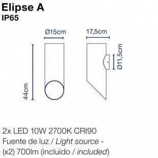 ELIPSE OUTDOOR WALL LAMP BY MARSET