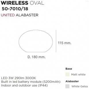 OVAL WIRELESS BY UNITED ALABASTER